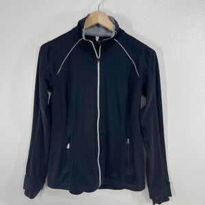 Lululemon Athletica Stay on Course Black Zip Up Jacket Long Sleeves Thumbholes